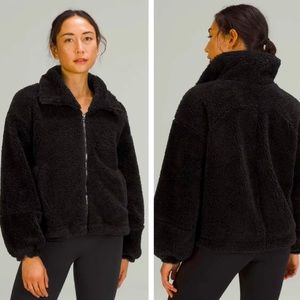 lululemon Cinchable Fleece Zip-Up Jacket in Black